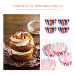 Homoyoyo British Flag 100pcs British Cake Cups Can Dining Table Paper Silicone Round Mold