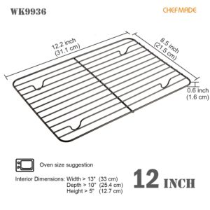 CHEFMADE Baking and Cooling Rack, Nonstick 12.2-Inch Rectangle Wire Rack Bakeware