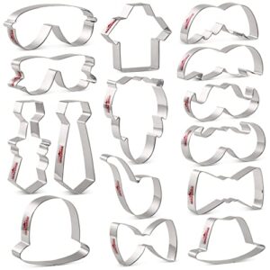 KENIAO Father's Day Cookie Cutter Set, 15 Pcs, Stainless Steel