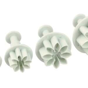 4 PC Set Daisy Flower Impression Plunger Pop-out Cutters - Fondant/Gumpaste Pop-out Plunger Tools from Bakell