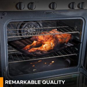 EcoNour Oven Liner for Gas and Electric Oven (3 Pack) | 17"x25" Non-Stick protector for bottom of Microwave, Air Fryer, Toaster, Grill | Reusable Oven Mat | BPA and PFOA Free Heat Resistant Baking Mat