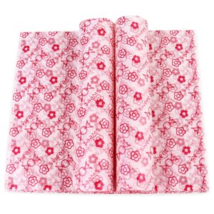 cyodoos 150 sheets wax paper greaseproof waterproof wrapping tissue food picnic paper dry hamburger paper liners for food basket liner (candy flower pattern）