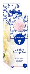 confection stand cookie stamp set 7pc, pink, standard