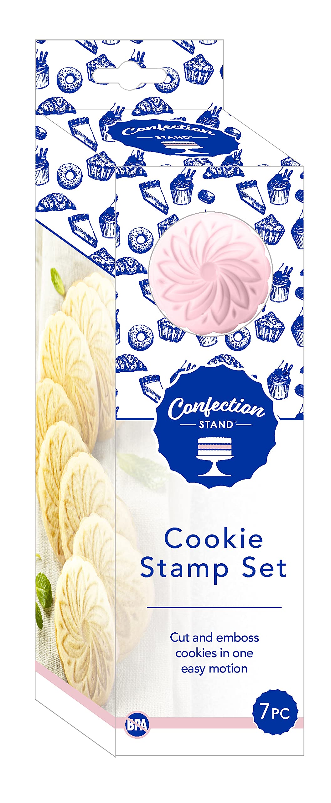 Confection Stand Cookie Stamp Set 7pc, Pink, Standard