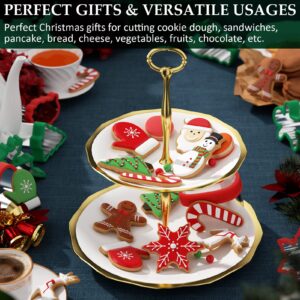 Christmas Cookie cutters Set 8 Pieces, Holiday Cookie Cutters with Comfort Grip, Stainless Steel Baking Cutters Christmas Shapes for Xmas, Gingerbread Man, Snowflakes, Christmas Tree, Santa, etc