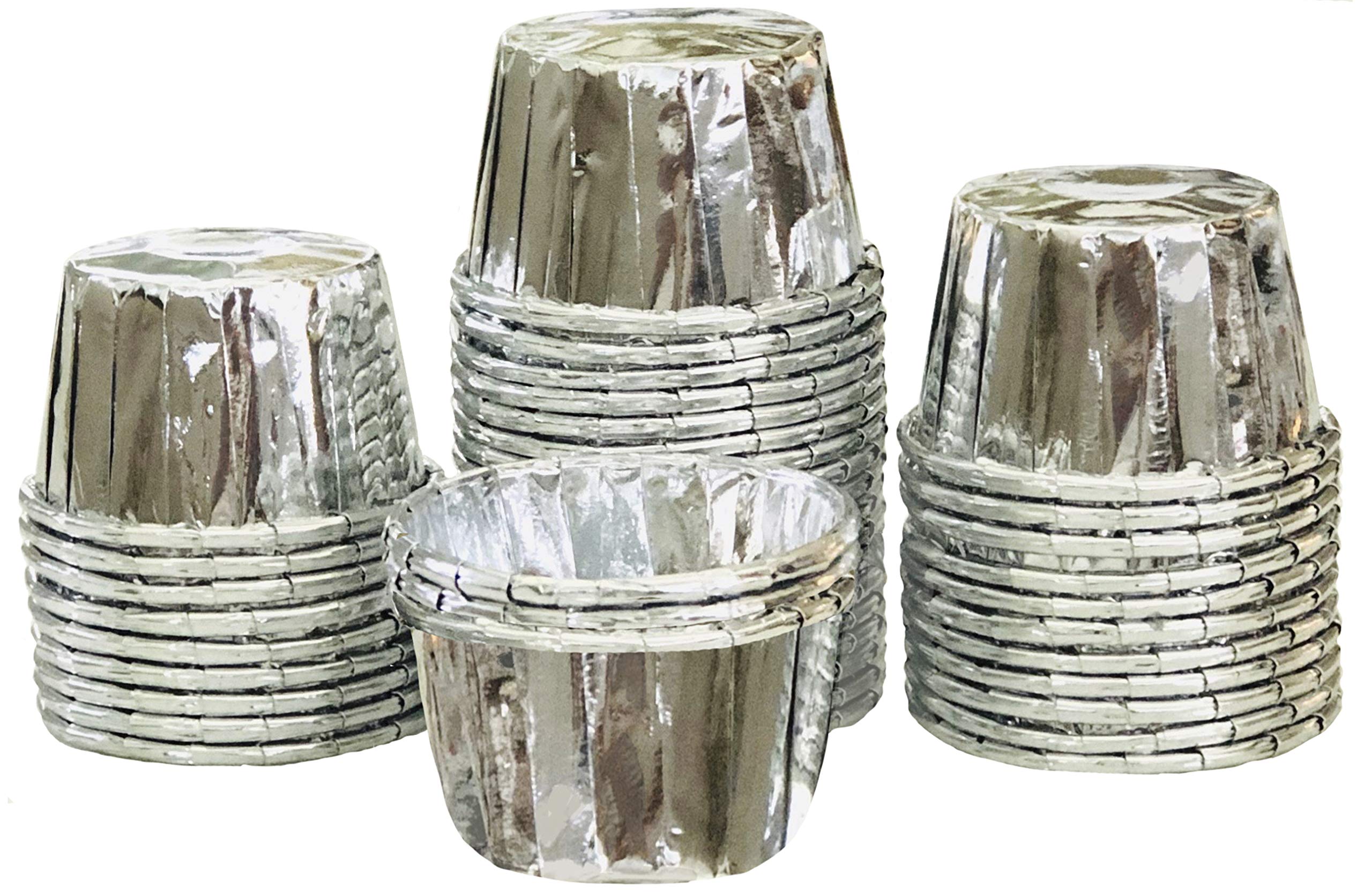 Silver Foil MINI Candy Nut Cups - Mini Baking Liners - Silver 50 Pack