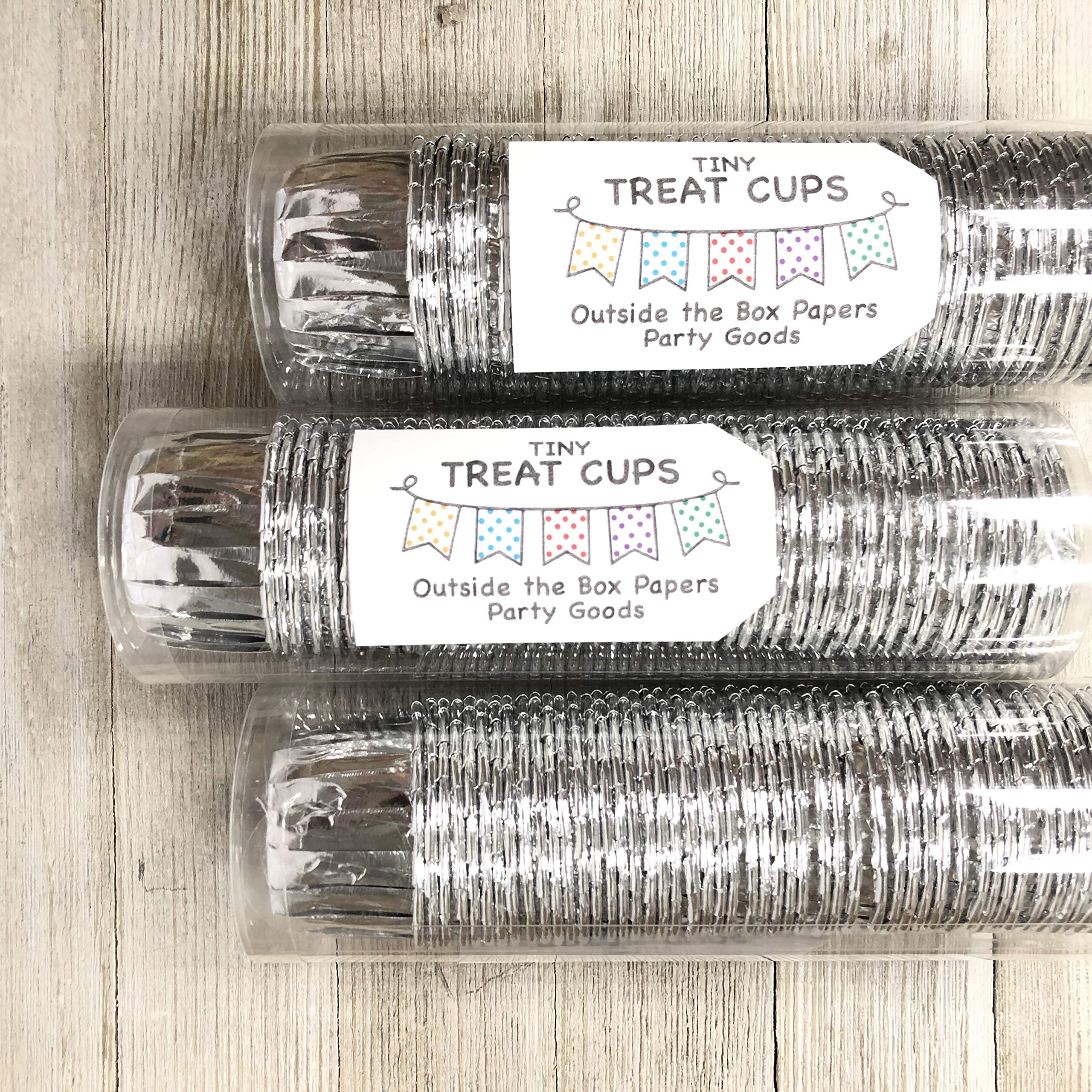 Silver Foil MINI Candy Nut Cups - Mini Baking Liners - Silver 50 Pack