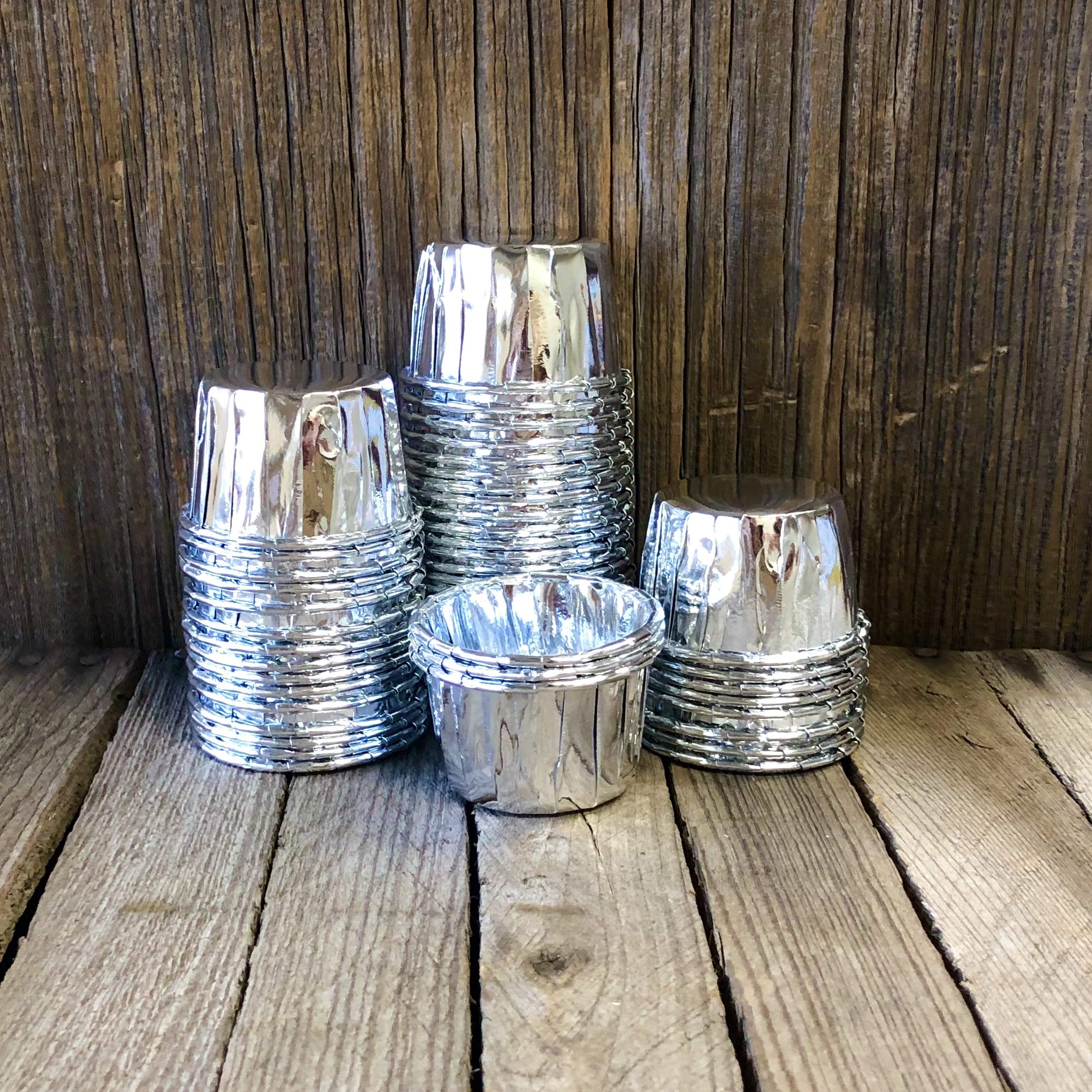 Silver Foil MINI Candy Nut Cups - Mini Baking Liners - Silver 50 Pack