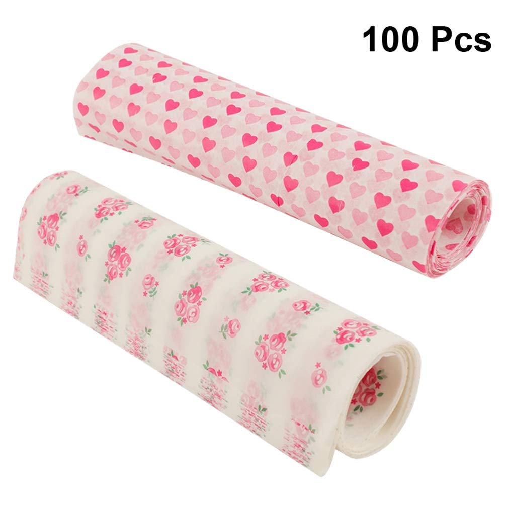 Cabilock 100pcs Wax Paper Sheets Food Picnic Paper Grease Proof Paper Waterproof Dry Paper Liners for BBQs,School Carnivals Baking, Cooking, Frying