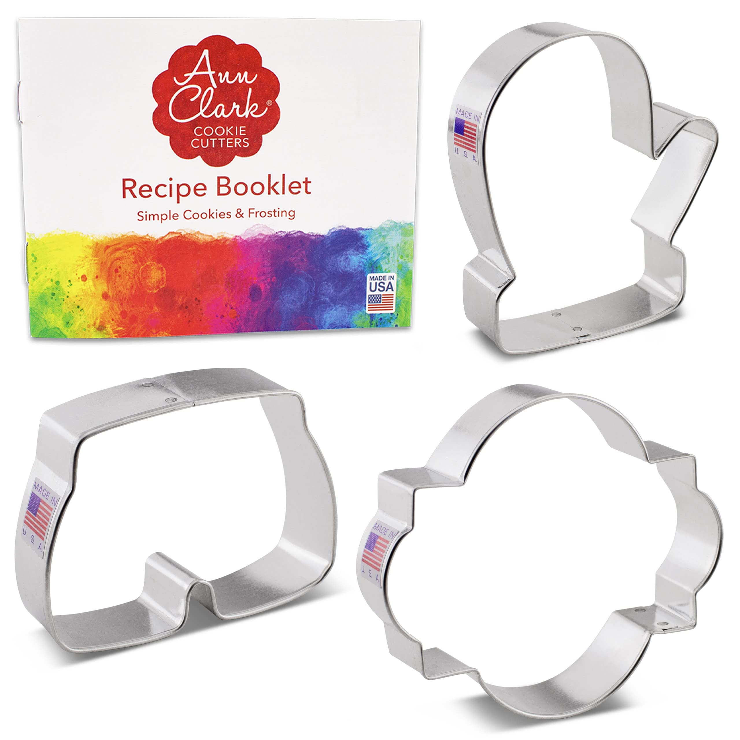 Boxing Cookie Cutters 3-Pc. Set Made in the USA by Ann Clark, Boxing Glove, Boxing Trunks, Championship Belt