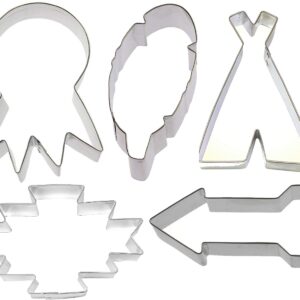 Native Dream Catcher Cookie Cutter 5 Piece Set from The Cookie Cutter Shop - TeePee, Feather, Dream Catcher, Boho Plaque, Arrow Cookie Cutters - Tin Plated Steel Cookie Cutters