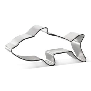 foose brand shark cookie cutter 3.38 in, tin plate steel, usa made