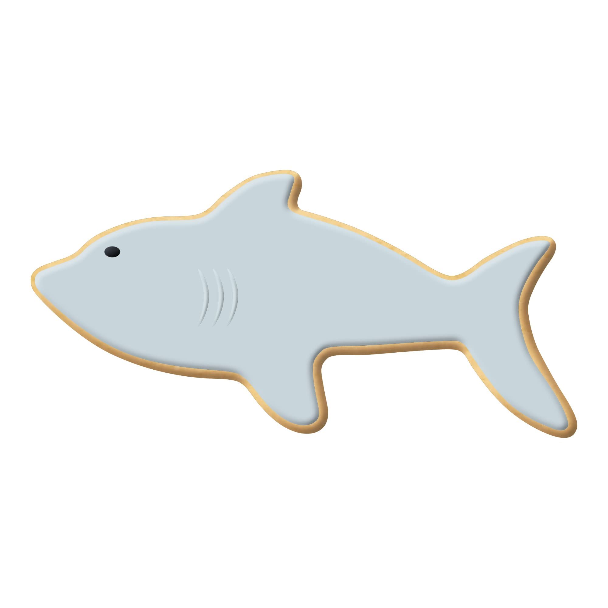 Foose Brand Shark Cookie Cutter 3.38 in, Tin Plate Steel, USA Made
