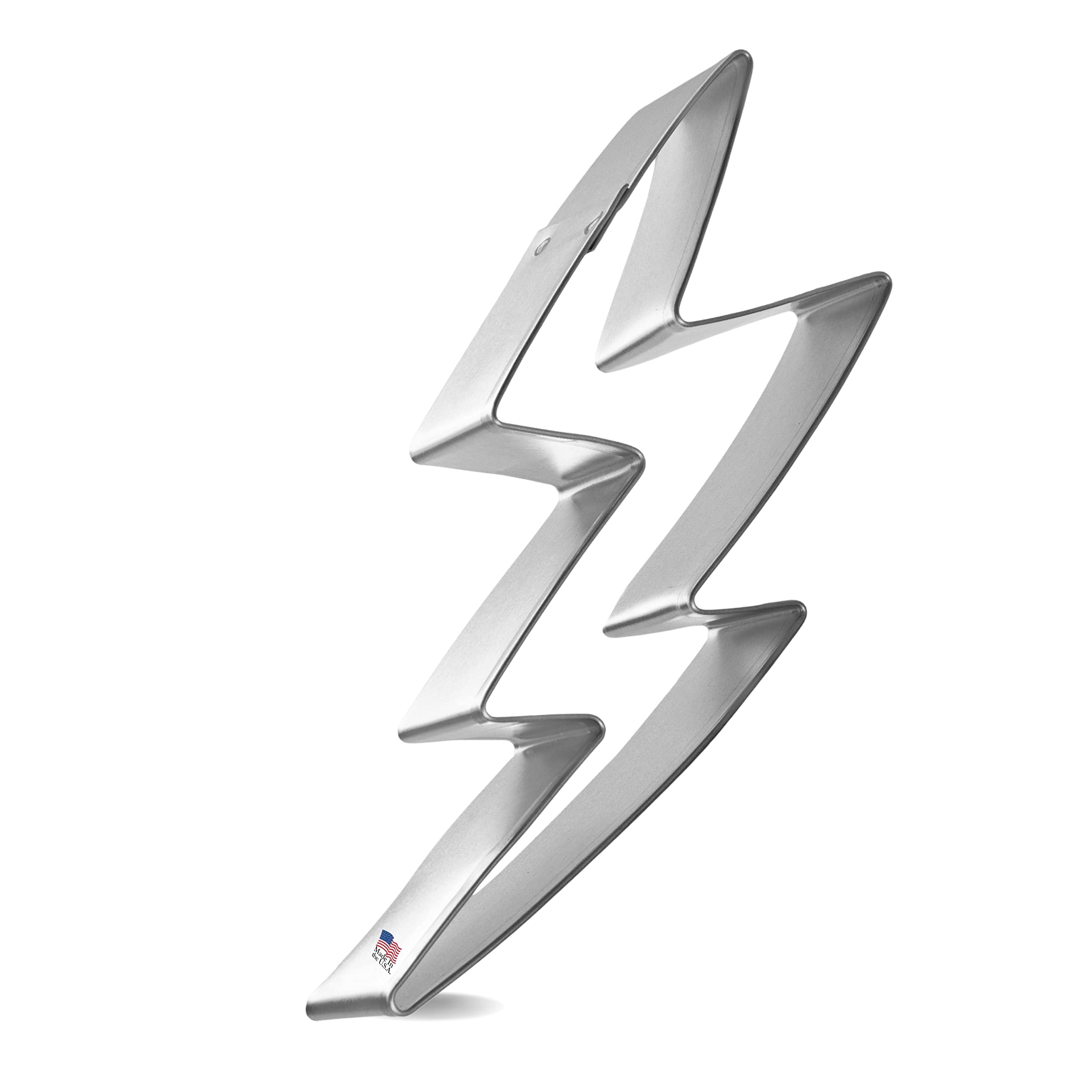 Lightning Bolt Cookie Cutter 5.5 Inch - Made in the USA – Foose Store Cookie Cutters Tin Plated Steel Lightning Bolt Cookie Mold