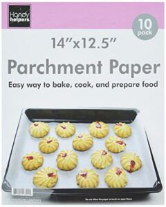 kole imports baking essentials parchment paper pack, 14" x 12.5", translucent white