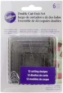 wilton 6-piece nesting fondant double sided cut out cutters, square
