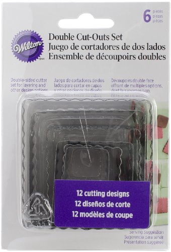 Wilton 6-Piece Nesting Fondant Double Sided Cut Out Cutters, Square