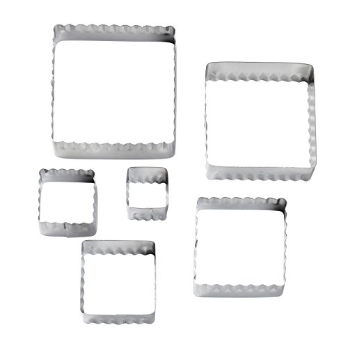 Wilton 6-Piece Nesting Fondant Double Sided Cut Out Cutters, Square