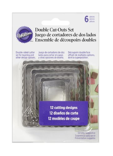 Wilton 6-Piece Nesting Fondant Double Sided Cut Out Cutters, Square