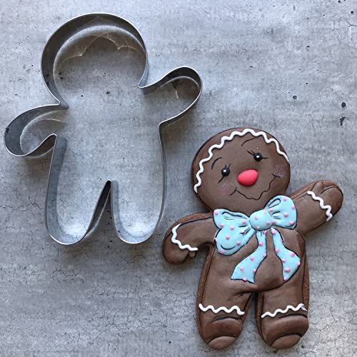 LILIAO Gingerbread Man Cookie Cutter Set Winter Christmas - 3 Piece - Gingerbread Girl, Running Gingerbread Man and Extra Large Waving Gingerbread Man Biscuit Cutters - Stainless Steel