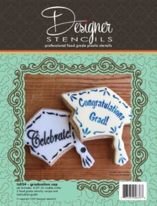 graduation cap cookie cutter and stencil set | graduation party decorations, baking stencils for royal icing cookies, craft painting stencil, cookie cake stencil | ts034 by designer stencils
