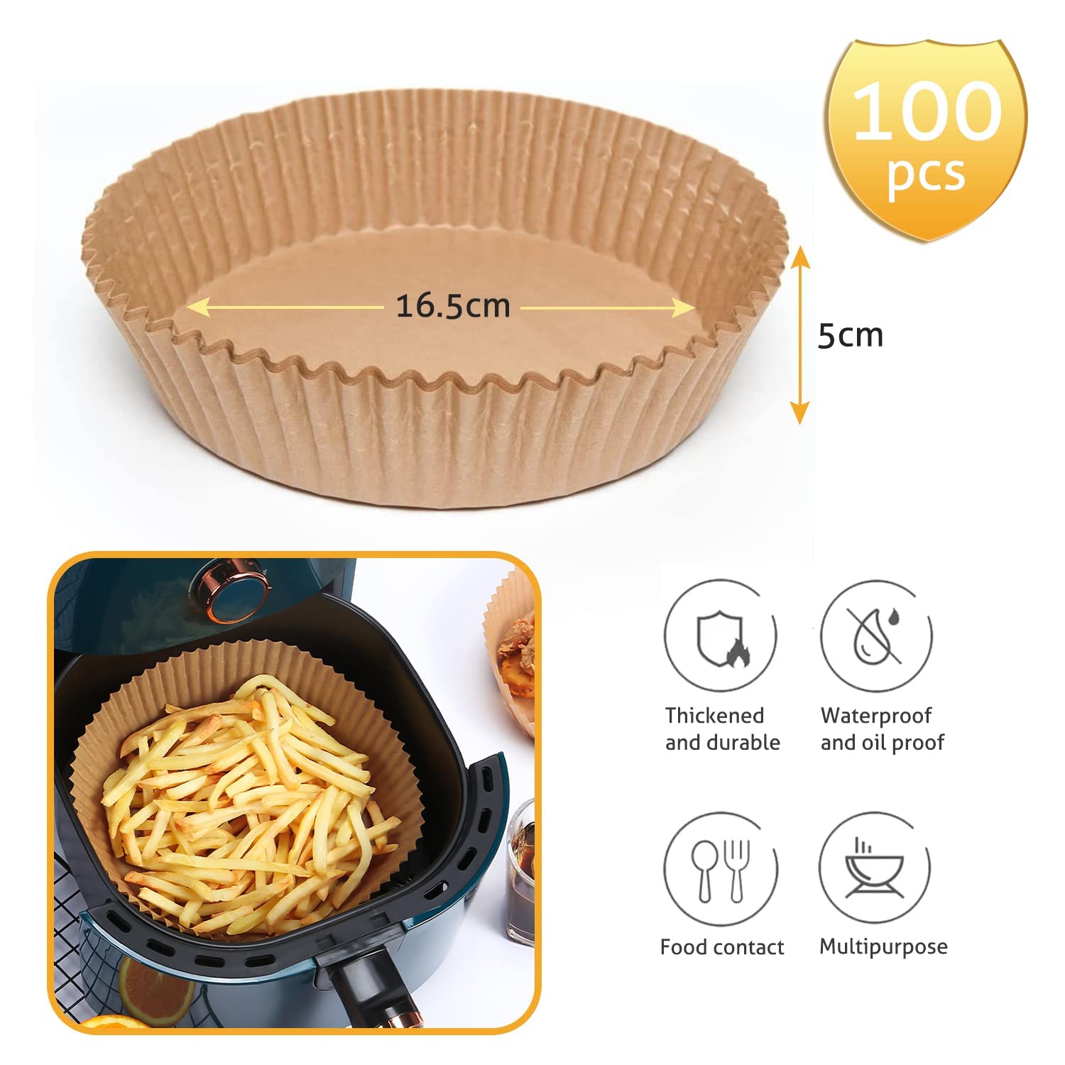 Air Fryer Paper Disposable Liner Parchment Liners Waterproof Oil-Proof Non-Stick Airfryer Baking Paper Microwave Oven