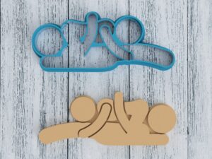 naughty - regular 69 - cookie cutter / sugar cookie / fondant / clay (0018), blue, 4 inch