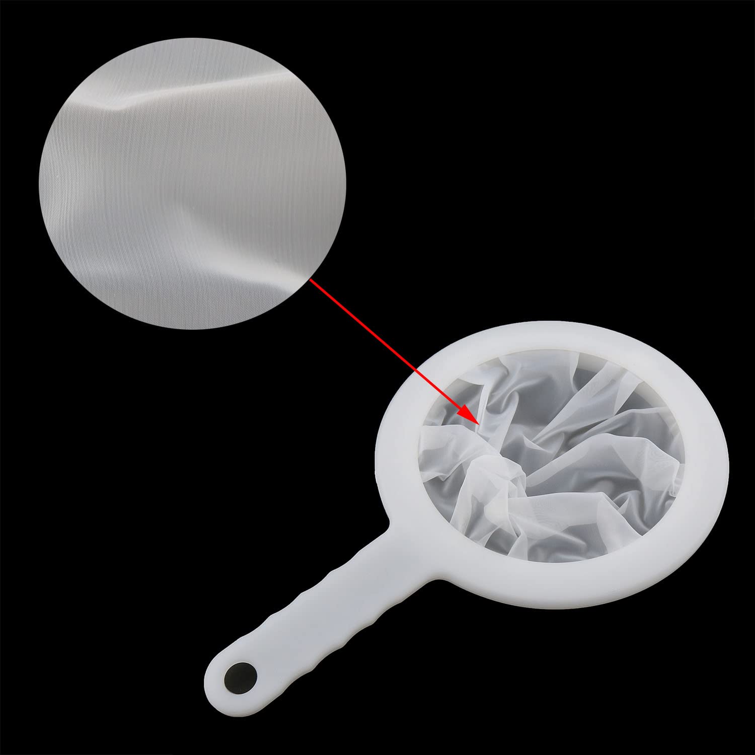 MEETOOT White Fine Nylon Food Yogurt Mesh Sieve Scoop Filter for Nut Milk Coffee Tea