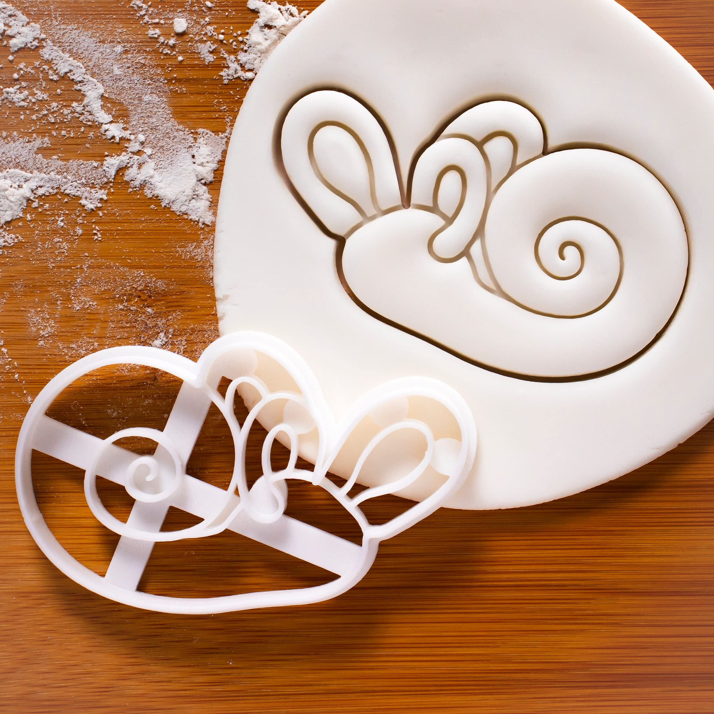 Set of 2 Ear cookie cutters (Designs: Anatomical Human Ear and Cochlea Inner Ear), 2 pieces - Bakerlogy