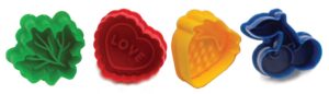 norpro pie topper cutters cookie stamp, set of 4, multicolored