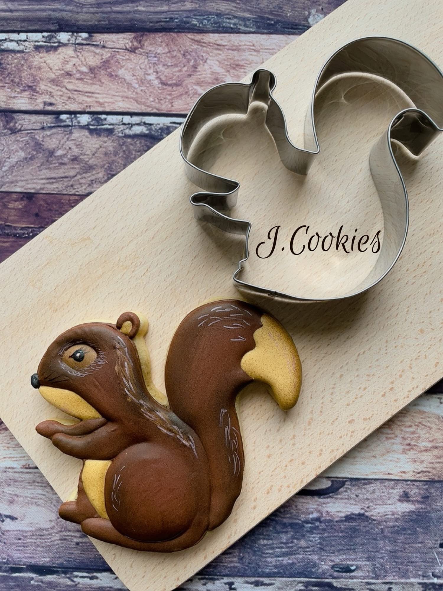 LILIAO Squirrel and Acorn Cookie Cutters for Thanksgiving - Stainless Steel