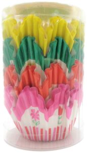 meri meri spring and easter floral scalloped cupcake liner cases, 48 count