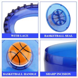 Sandwich Cutter and Sealer 5 PCS - Uncrustables Maker Biscuit Cutter with Basketball Handle - Sandwich Cutter for Kids Boys Lunchbox and Bento Box(Blue)