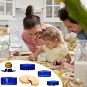 Sandwich Cutter and Sealer 5 PCS - Uncrustables Maker Biscuit Cutter with Basketball Handle - Sandwich Cutter for Kids Boys Lunchbox and Bento Box(Blue)