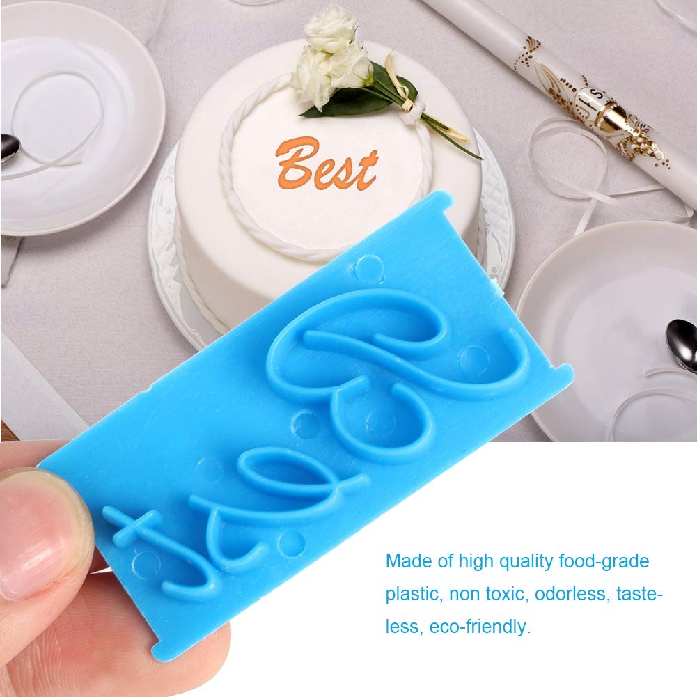 Fdit 3 Set Cake Decorating Printing Handwriting Letter Cake Embosser DIY Plastic Molds for Cupcakes Cookies