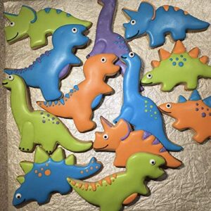 Dinosaur Cookie Cutters 7-Pc. Set Made in the USA by Ann Clark, T-Rex, Brontosaurus, Stegosaurus, Dino Foot, Egg and more