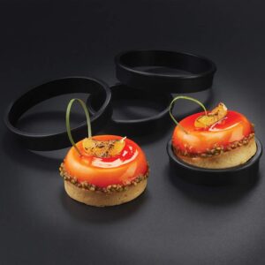 ZSSElec 8pcs Mini Tart Ring Mold for Baking,English Muffin Ring Molds 3.5 Inch,Circle Cutters Baking Cake Mousse