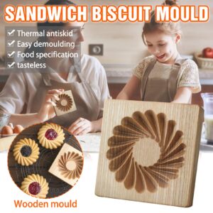 Wooden Cookie Biscuit Mold Cookie Cutters Wooden Cookie Molds 3D Baking Mold Funny Embossing Craft Decorating Baking Tool,for Christmas Thanksgiving Halloween Easter Kitchen DIY (Mold - C)