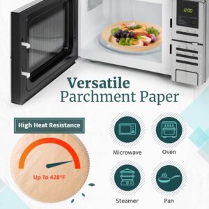 Kitchenific 100Pcs Air Fryer Liners Disposable 8 inch Round and 1 Air Fryer Magnetic Cheat Sheet - Airfryer Parchment Liners Bundle Set with a Cooking Times Chart Magnet for Enhanced Convenience