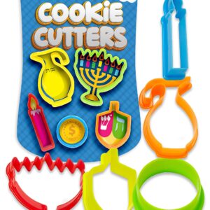 Hanukkah Cookie Cutters - Plastic Chanukah Cookie Cutters - 5 Piece Set - The Kosher Cook