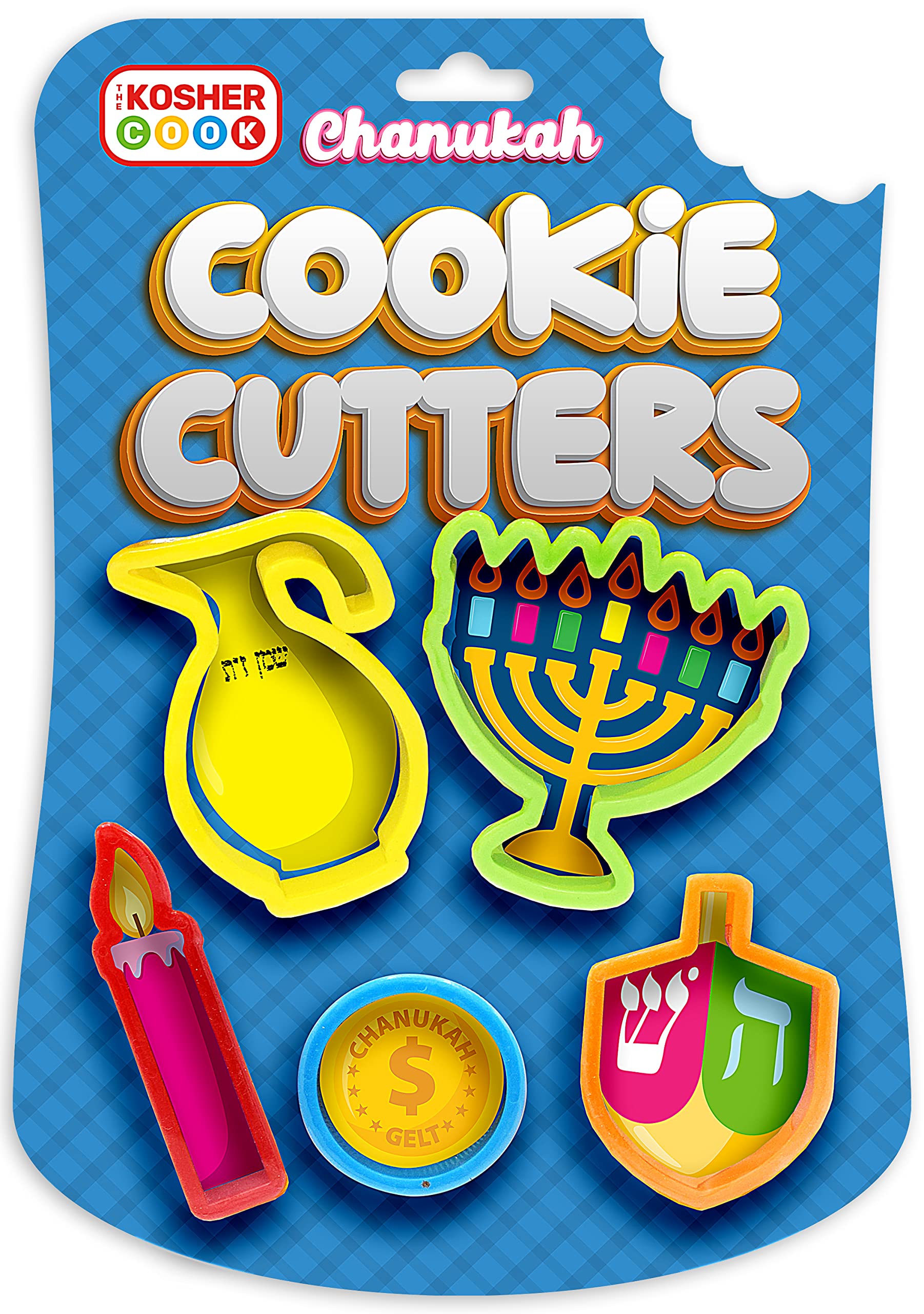 Hanukkah Cookie Cutters - Plastic Chanukah Cookie Cutters - 5 Piece Set - The Kosher Cook