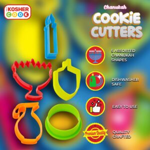 Hanukkah Cookie Cutters - Plastic Chanukah Cookie Cutters - 5 Piece Set - The Kosher Cook