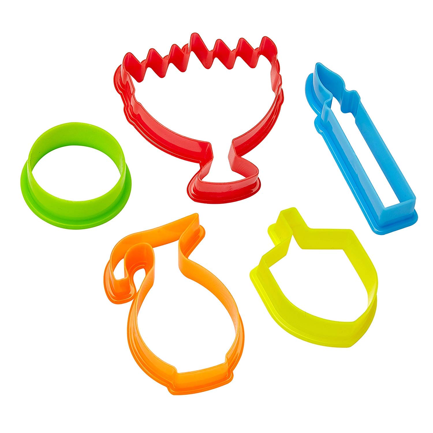 Hanukkah Cookie Cutters - Plastic Chanukah Cookie Cutters - 5 Piece Set - The Kosher Cook