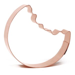 3 Inch Round Cookie Cutter with bite taken out - Handcrafted Copper Cookie Cutter by The Fussy Pup