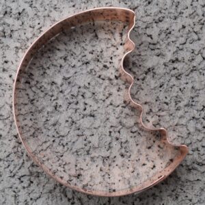 3 Inch Round Cookie Cutter with bite taken out - Handcrafted Copper Cookie Cutter by The Fussy Pup