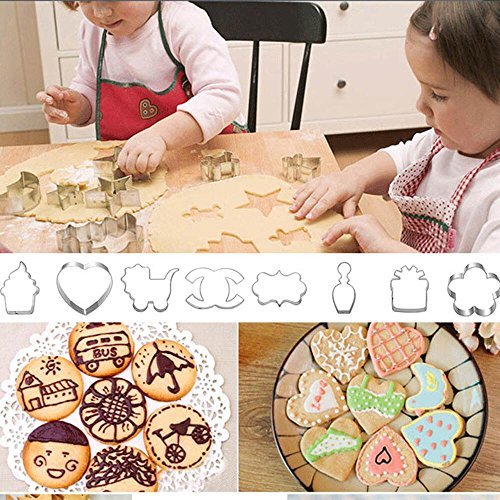 WOTOY Guitar, Piano,Musical Notes Sign Music Theme Biscuit Cookie Cutter 5 Piece Set - Stainless Steel