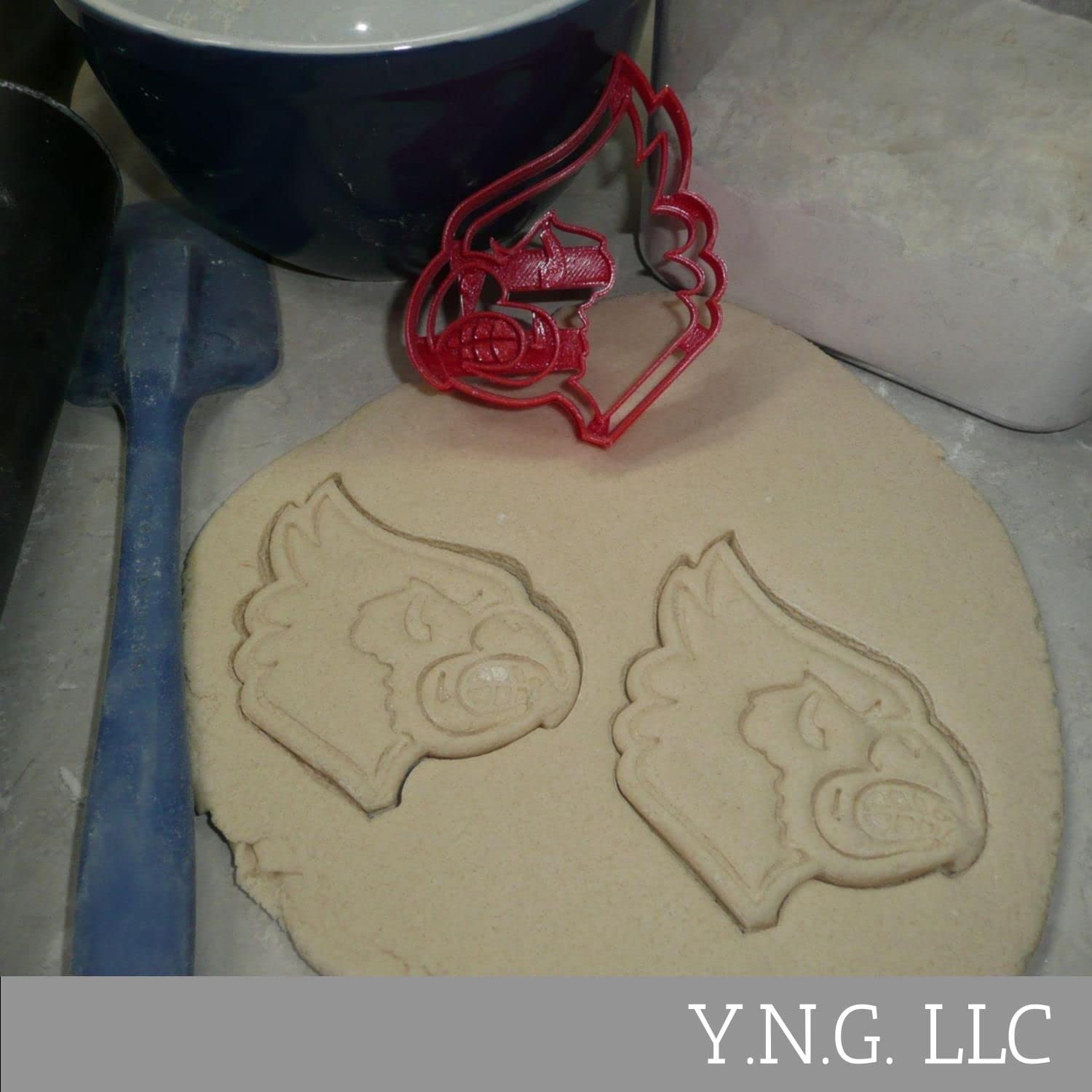 YNGLLC CARDINAL HEAD RED BIRD FACE DETAILED COOKIE CUTTER MADE IN USA PR4603