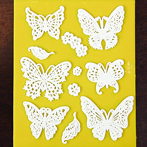 Global Sugar Art Small Butterfly Decor Silicone Lace Mat by Chef Alan Tetreault