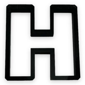 h capital block letter cookie cutter with easy to push design (3.5 inch)