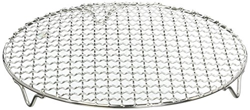 Chris-Wang 1Pack Multi-Purpose Round Stainless Steel Cross Wire Steaming Cooling Barbecue Rack/Carbon Baking Net/Grill/Pan Grate with Legs(10Inch Dia)